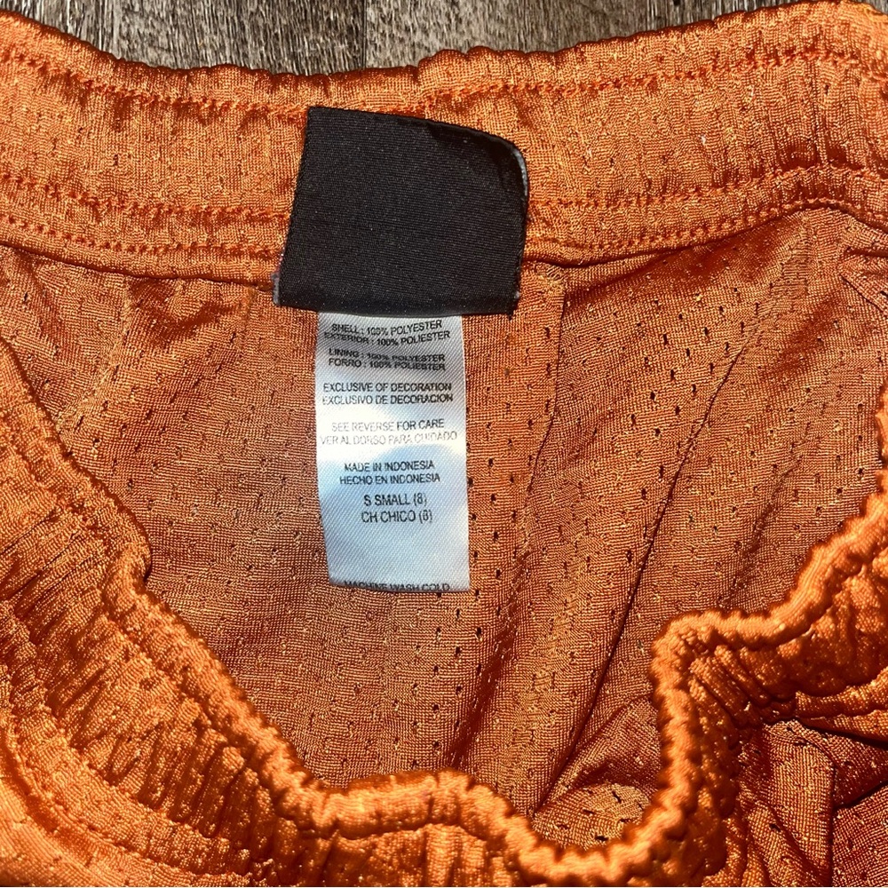 Vintage Kids Texas Longhorn Genuine Stuff Mesh Short Size Small (8) Orange White - Picture 4 of 5